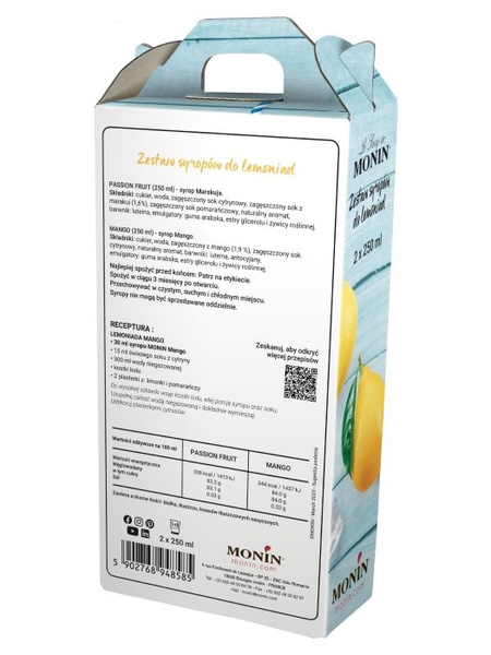 Zestaw syropów do lemoniady MONIN 2x250ml