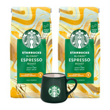 ZESTAW - 2x Kawa ziarnista STARBUCKS® Blonde Roast Espresso 450g + Kubek Starbucks 80 ml