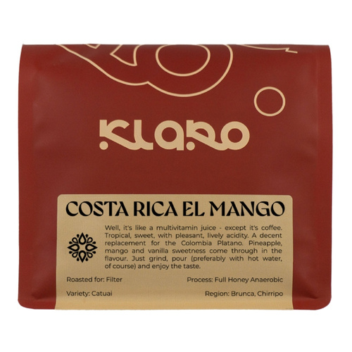 Kawa ziarnista Klaro Kostaryka El Mango Filtr 200g - opinie w konesso.pl