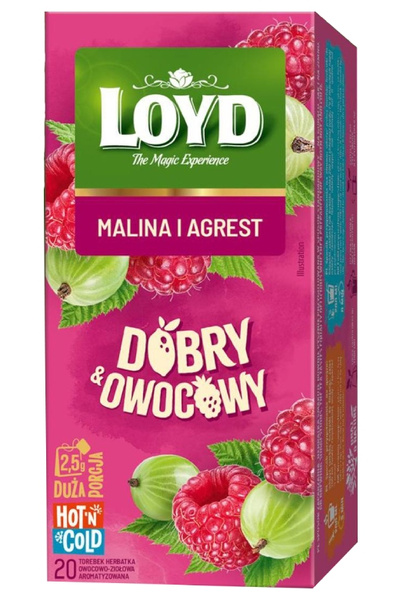 Herbata owocowa LOYD Dobry Owocowy - Malina i agrest 20x2,5g