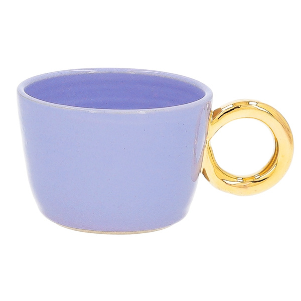Ceramiczny kubek z pozłącanym uszkiem POTPOTSTUDIO - Lily 200 ml