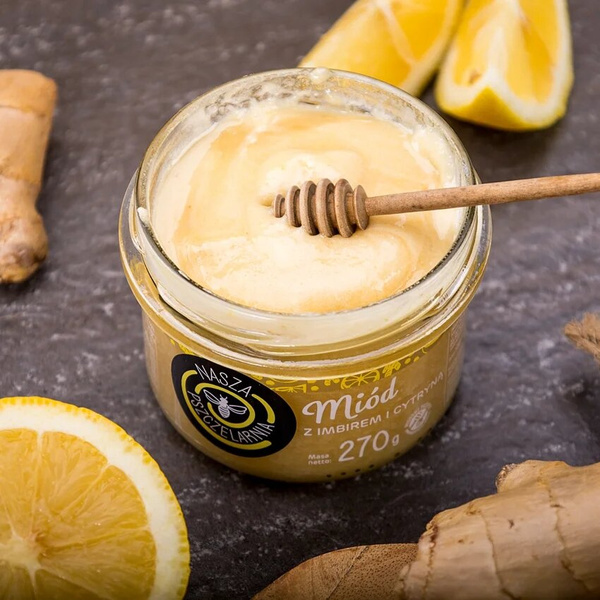 Miód z cytryną i imbirem Nasza Pszczelarnia 270g