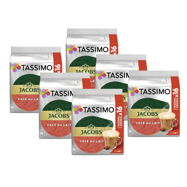 ZESTAW - Kapsułki Tassimo Jacobs Cafe Au Lait 6x16 szt.