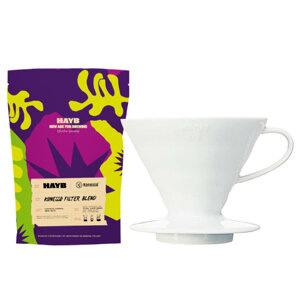 KOLEKCJA Ceramiczny Drip Hario V60-02 + HAYB Konesso Filter Blend 250g
