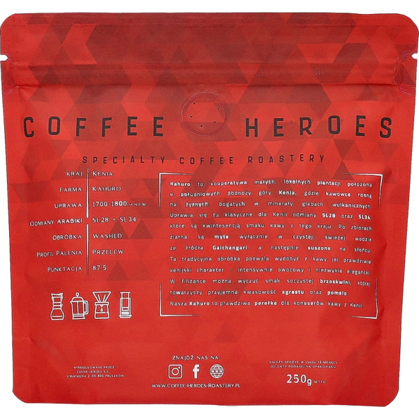 Kawa ziarnista Coffee Heroes Kenia Kahuro Filtr 250g