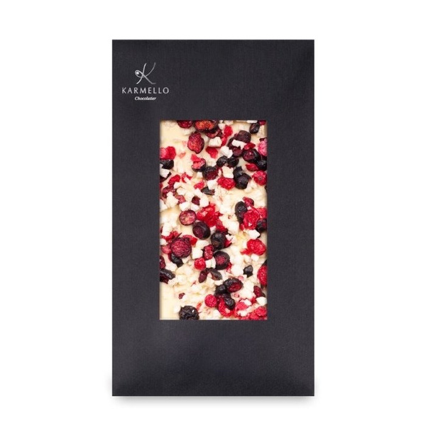Czekolada biała z porzeczkami i jabłkiem Karmello 100g - NIEDOSTĘPNY