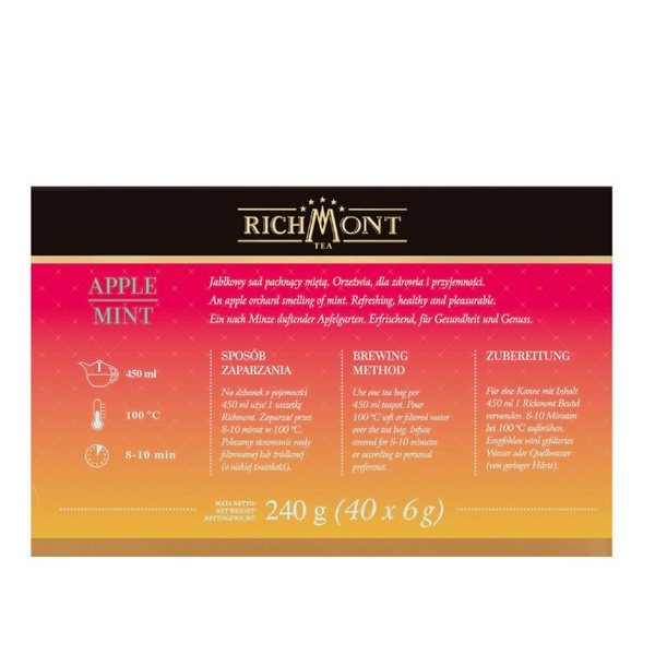 Herbatka owocowo-ziołowa Richmont Apple Mint 40x6g