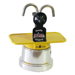 Kawiarka Top Moka Mini 2 filiżanki - srebrno żółta