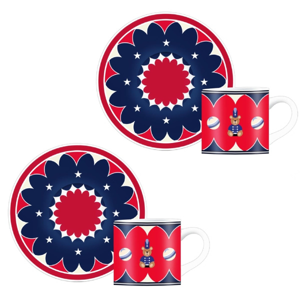 Zestaw 2 filiżanek ze spodkami do espresso Bialetti Joyful Christmas