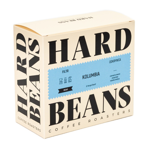 Kawa ziarnista Hard Beans Kolumbia El Vergel Decaf Filtr 250g - bezkofeinowa