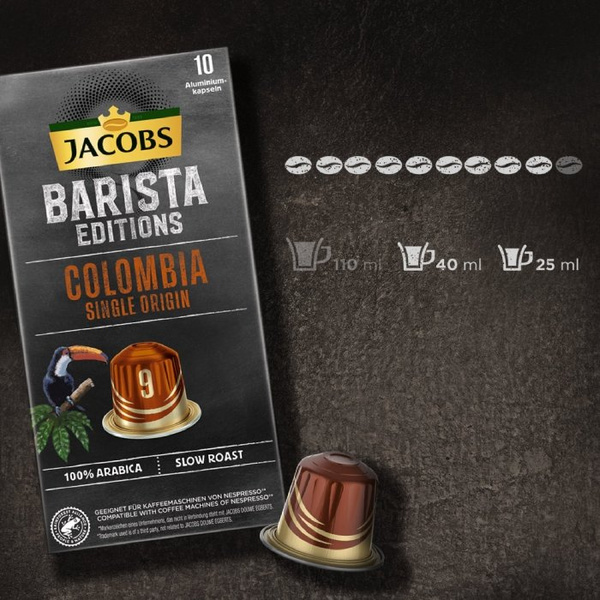 Kapsułki do Nespresso Jacobs Barista Editions 9 Colombia Single Origin 10 szt.- NIEDOSTĘPNY