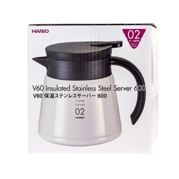 Server Hario Insulated Stainless Steel V60-02 Biały - 600ml - NIEDOSTĘPNY