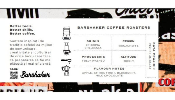 Kawa ziarnista Barshaker Ethiopia Chelbessa OMNIROAST 250g - NIEDOSTĘPNY