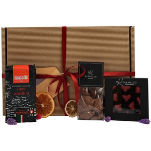 Zestaw prezentowy dla mężczyzny - Kawa, czekoladki i cluster Karmello