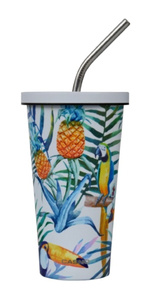 Kubek termiczny ze słomką Casno Gloomy Tucan - 510 ml