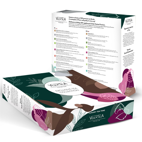 Kolekcja herbat Veertea zestaw 8 smaków - 200 kopert - Ciemno zielona