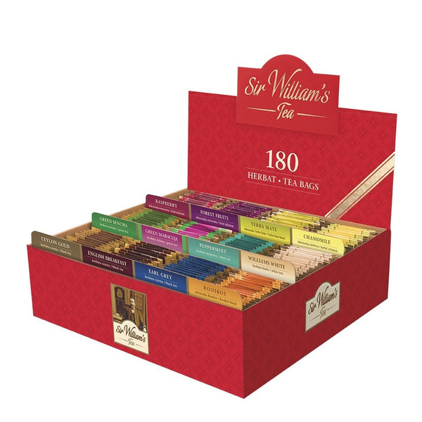 Tekturowy prezenter z herbatami Sir Williams Tea - 180 saszetek
