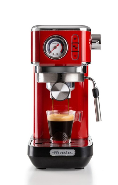 Ekspres do kawy Ariete Perfetto Slim Manometro Moderna 1381/33 - Czerwony