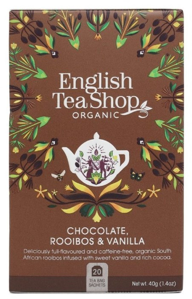 Ziołowa herbata English Tea Shop Chocolate Rooibos Vanilla 20x2g