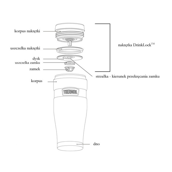Kubek termiczny Thermos Style 470ml - Szary metaliczny