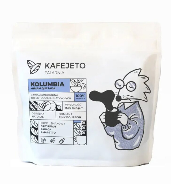 Kawa ziarnista Kafejeto Palarnia Kolumbia Miriam Quesada 250g - NIEDOSTĘPNY