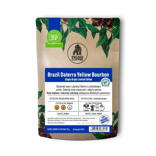 Kawa ziarnista Ingagi Coffee Brazil Daterra Yellow Bourbon 250g