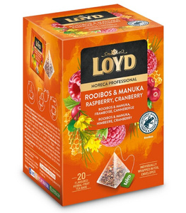 Herbata owocowa Loyd Rooibos & Manuka z maliną i żurawiną 20x2g - opinie w konesso.pl