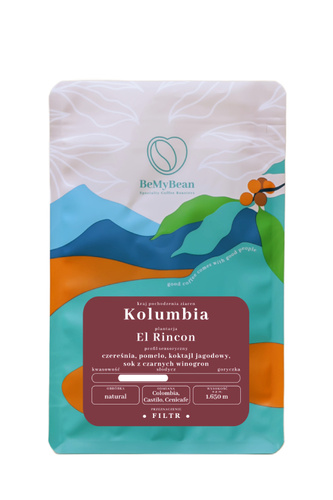 Kawa ziarnista BeMyBean Kolumbia El Rincon Filtr 250g - opinie w konesso.pl