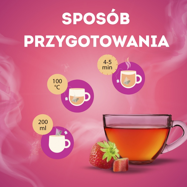 Herbatka owocowa Lipton Truskawka i Rabarbar 20x1,6g