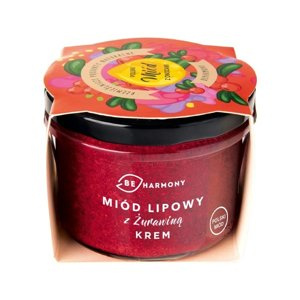 Miód lipowy z żurawiną - krem mocno owocowy BEHARMONY 230g - NIEDOSTĘPNY