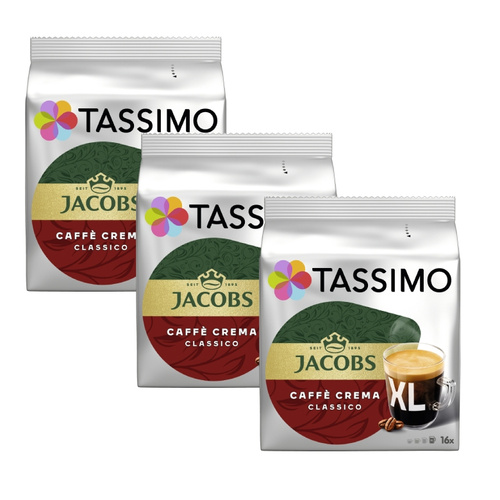 ZESTAW - Kapsułki Tassimo Jacobs Caffe Crema Classico XL 3x16 szt.
