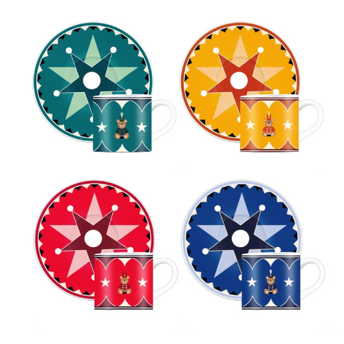 Zestaw 4 filiżanek ze spodkami do espresso Bialetti Joyful Christmas