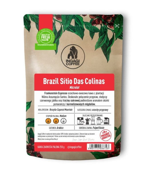 Kawa ziarnista Ingagi Coffee Brazil Sítio Das Colinas 250g - NIEDOSTEPNY