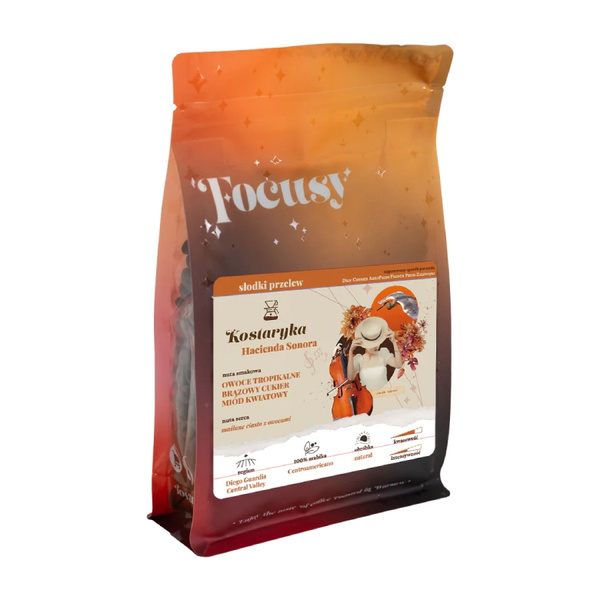 Kawa ziarnista Focusy KOSTARYKA Hacienda Sonora - słodki przelew 250g