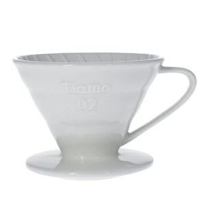 Ceramiczny drip Tiamo z uchem V02 - Biały - opinie w konesso.pl