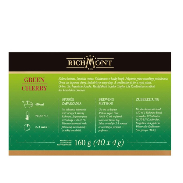 Herbata zielona Richmont Green Cherry 40x4g