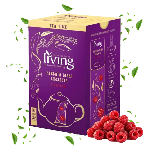 Herbata biała z malinami Irving 10x4g long bags – NIEDOSTĘPNY