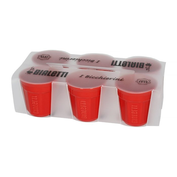 Zestaw filiżanek do espresso Bialetti Bicchierini 6 sztuk - Czerwony