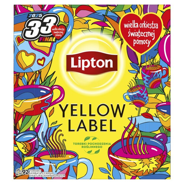 Herbata czarna Lipton Yellow Label 92x2g WOŚP – NIEDOSTĘPNY