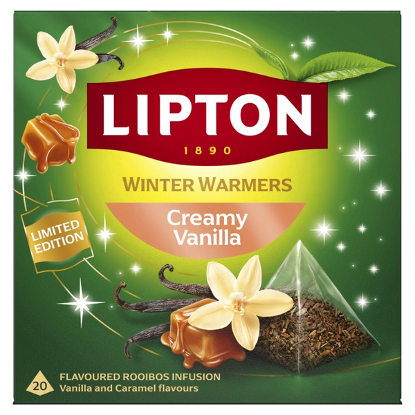 Herbatka aromatyzowana rooibos Lipton Winter Warmers Creamy Vanilla - 20 piramidek