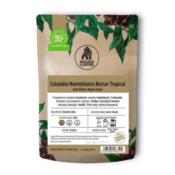 Kawa ziarnista Ingagi Coffee Colombia Monteblanco Nectar Tropical FILTR 100g – NIEDOSTĘPNY