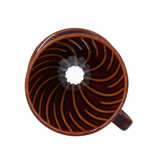 Ceramiczny drip Tiamo z uchem V01 - Brązowy