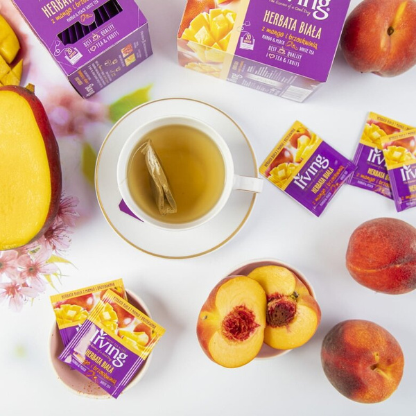 Herbata biała Irving Mango z brzoskwinią 20x1,5g 