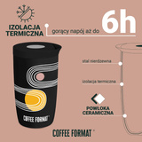 Kubek termiczny Coffee Format 350 ml - Niebieski z motywem abstrakcyjnym
