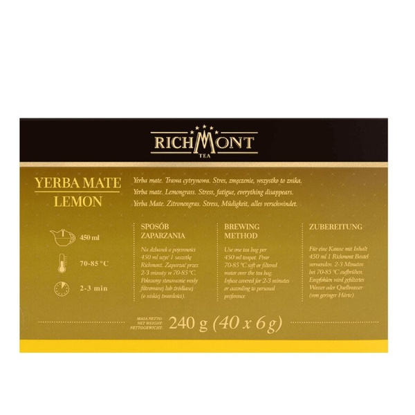 Ziołowa herbata Richmont Yerba Mate Lemon - 40x6g
