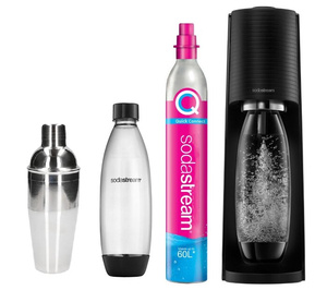 Saturator do wody gazowanej SodaStream Terra - Czarny zestaw + Shaker - NIEDOSTĘPNY - opinie w konesso.pl