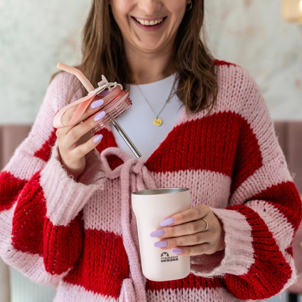 Kubek termiczny Majestic Sport Hoody 420 ml - Różowy