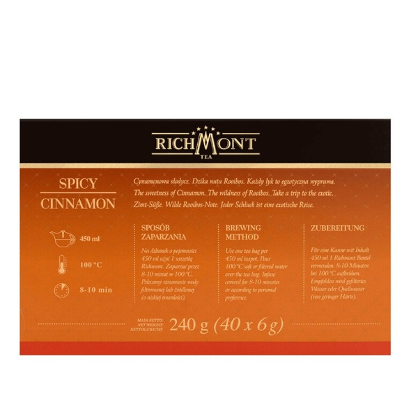 OUTLET - Herbata owocowo-ziołowa Richmont Spicy Cinnamon 40x6g