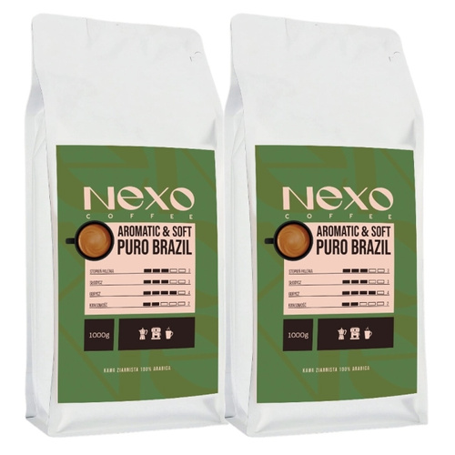 ZESTAW - Kawa ziarnista NEXO Coffee Puro Brazil 2x1kg