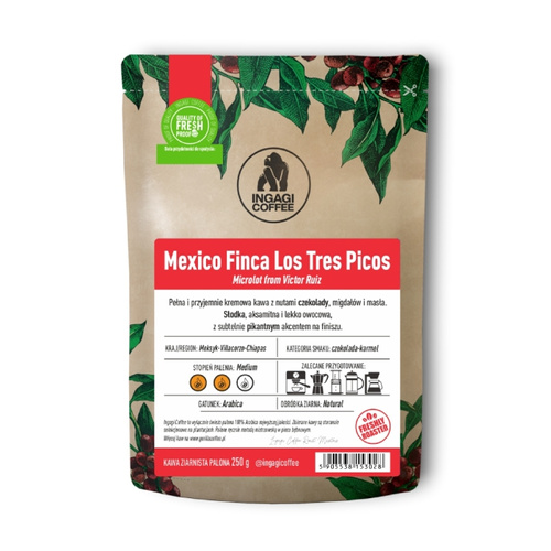 Kawa ziarnista Ingagi Coffee Mexico Finca Los Tres Picos 250g